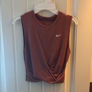 Nike Red Sleeveless Muscle Tee Crop Wrap